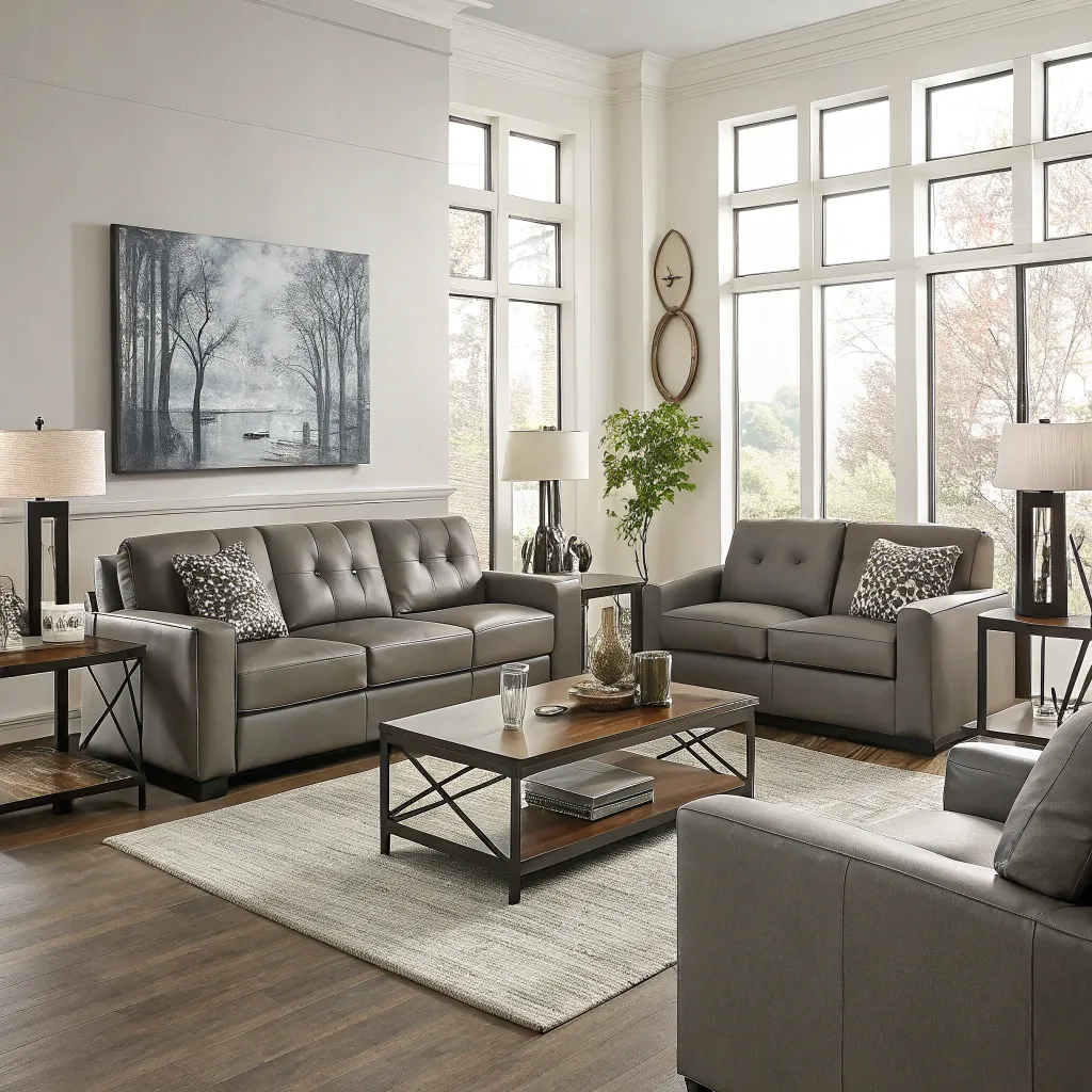Modern furniture in living room